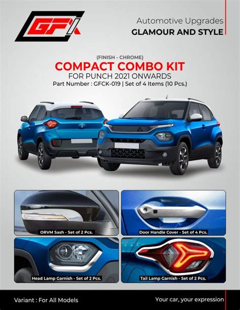 Buy Tata Motors Punch Chrome Finish Compact Combo Kit