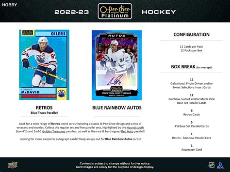 2022-23 O-Pee-Chee Platinum NHL Hockey Cards