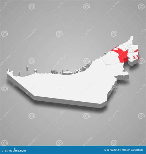 Emirate Of Sharjah Emirates Of The United Arab Emirates Uae Map Vector