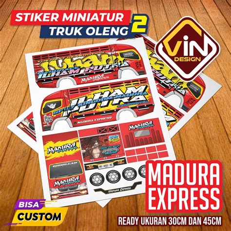 Jual STIKER MINIATUR TRUK MADURA EXPRESS POLA STICKER MINIATUR