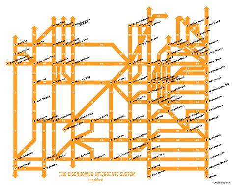 Interstate highway system map, revised | Gochi Sanfrid