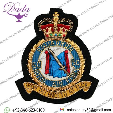 Raf Squadron Wire Blazer Badge Naval Officer Uniform Embroidery Arm