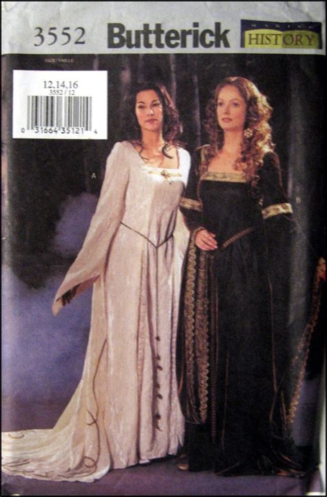 Maid Marian Gown Costume Sewing Pattern Two Styles Angel Etsy