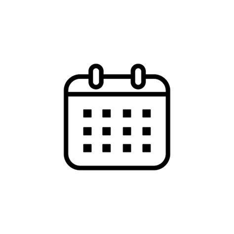 Premium Vector Eps10 Black Calendar Line Art Icon Flat Design Style