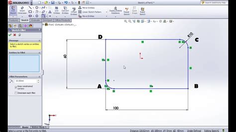 Solidworks Tutorial Sketch Fillet Chamfer In Solidworks Youtube