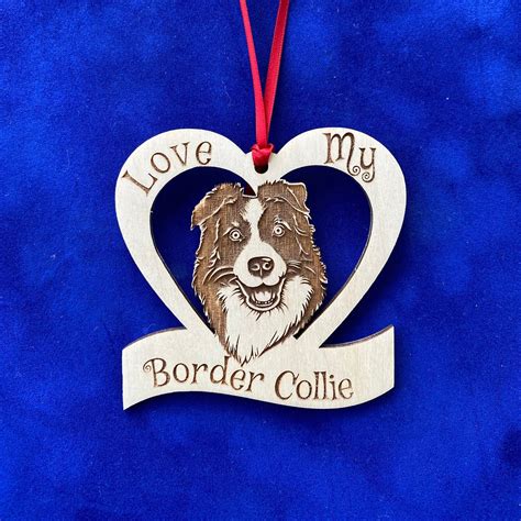 Border Collie Dog Ornament Collie Dog T Dog Owner T Etsy