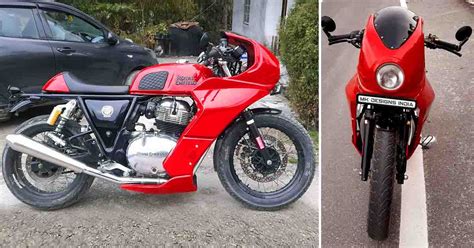 Fully Faired Royal Enfield Ff Cafe R Impresses In Red Attire Car