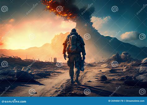 Soldiers On Battlefield Stock Illustration Illustration Of Stormy