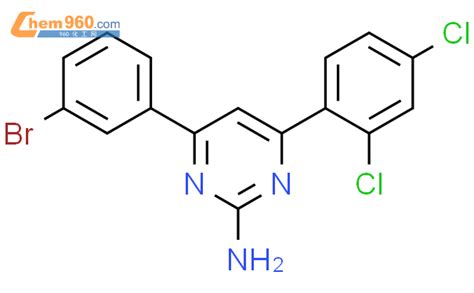 583032 73 9 2 Pyrimidinamine 4 3 Bromophenyl 6 2 4 Dichlorophenyl 化学式、结构式、分子式、mol、smiles