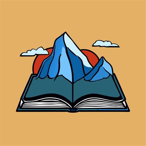 Premium Vector Mountain Open Book Vector Illustration