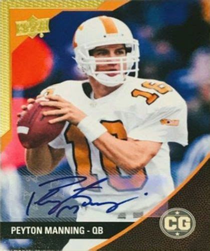 2014 Upper Deck Peyton Manning Football Autographed Trading Card