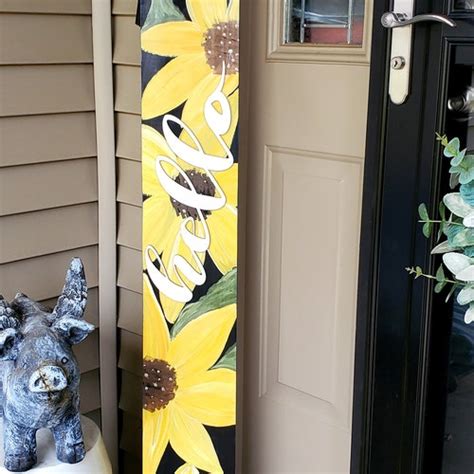 Welcome Home Sign Sunflower Sign Porch Sign Welcome Sign Etsy