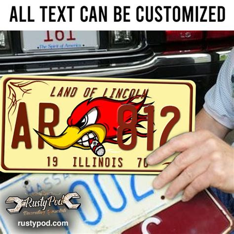 Personalized Hot Rod Bird Garage Decor Kustom Kulture License Plate