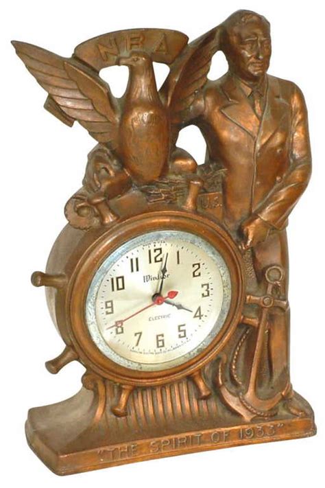 194 Figural Clock Franklin D Roosevelt Nra The Spi