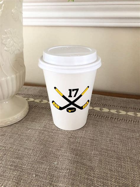 Hockey Party Hot Cocoa Cup Hockey Coffee Cup Hockey Birthday Etsy