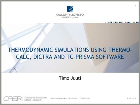 Ppt Thermodynamic Simulations Using Thermo Calc Dictra And Tc Prisma