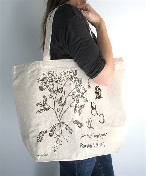 Canvas Tote Bag Screen Printed Recycled Cotton Grocery Bag