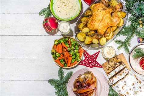 Festive Christmas Dinner Table Stock Photo Image Of Traditional