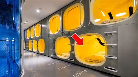 futuristic capsule hotel  japan youtube