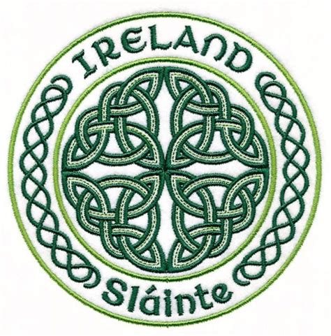 Embroidered Ireland Sláinte Celtic Crest Sewiron On Patch St Patricks