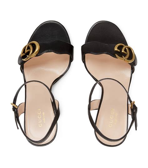 Gucci Black Leather Marmont Sandals 105 Harrods Uk