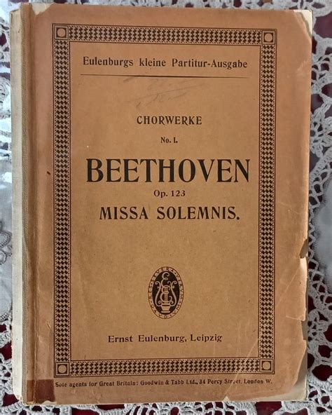 Taschenpartitur Musiknoten Basteln Beethoven Missa Solemn Acheter