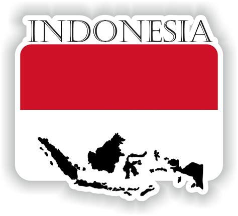 Indonesia Sticker Flag Mf For Laptop Book Fridge Guitar Etsy