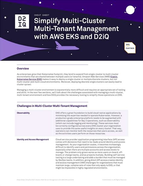 Simplify Multi Cluster Multi Tenant Management With AWS EKS And D2iQ