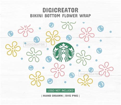 Bikini Bottom Flower Starbucks Svg Spongebob Starbucks Svg Etsy