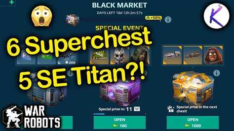 33000 Keys Black Market Gold Super Chest Opening War Robots Crate