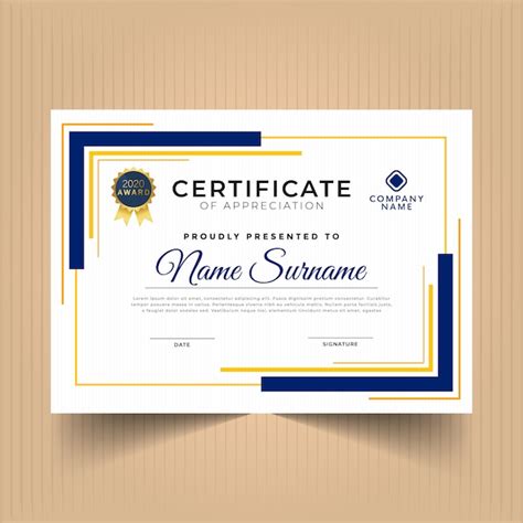 Premium Vector Abstract Geometric Certificate Template Design With