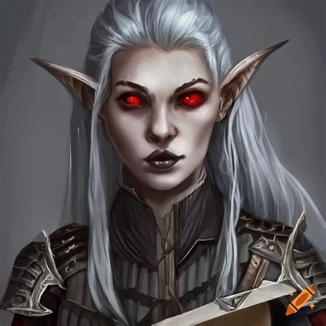 Female Half Elf Warlock In Dark Fantasy Style With Leather Armor And