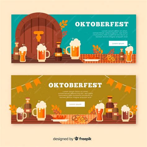 Free Vector | Oktoberfest banner template set in flat design