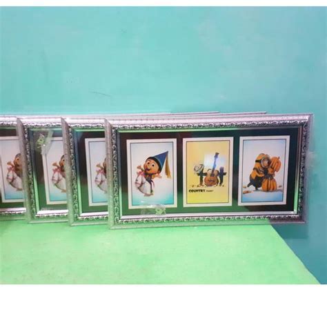 Jual Frame Foto Pigura 3R 9x13 Isi 3 Motif Horizontal Silver Shopee