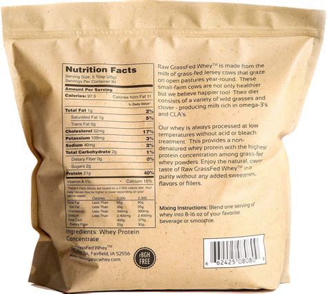 Mua 100 Raw Grass Fed Whey Happy Healthy Cows Cold Processed Undenatured Protein Powder Gmo