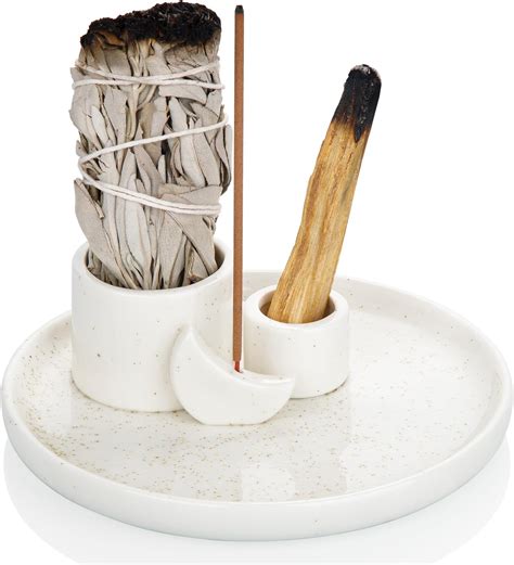 ZenBless 4 In 1 Incense Burner Holder Palo Santo Holder Sage Holder