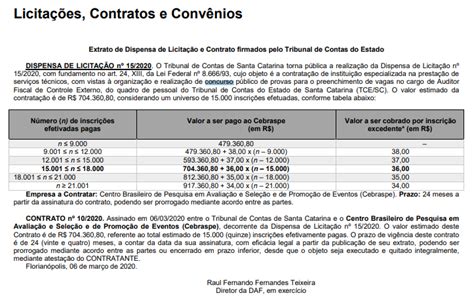 Concurso TCE SC Banca DEFINIDA VEJA