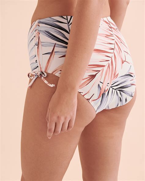 CHRISTINA Desert Palm Side Tie High Waist Bikini Bottom Tropical