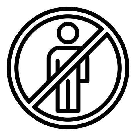 Avoid person icon outline vector. Social safety 15659655 Vector Art at ...