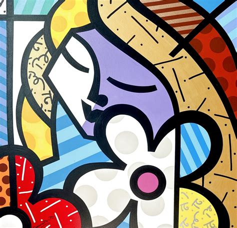 Untitled Portrait Acrylic On Canvas By Romero Britto For Sale On