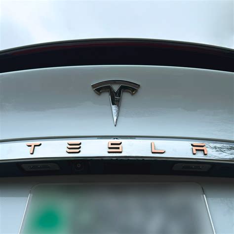 Tesla Model S Rose Gold Trunk "TESLA" Logo Decal – EV Wraps