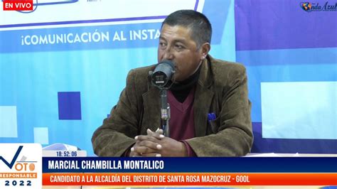 Candidato Al Distrito De Santa Rosa Provincia De El Collao Marcial