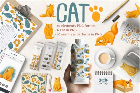 Cute Cat Patterns By By Anna Sokol Thehungryjpeg