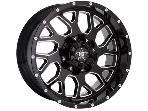 Luxxx HD Milled Gloss Black LHD8 Wheels Havoc Offroad