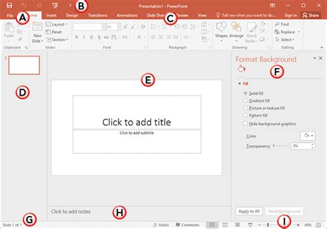 Interface - PowerPoint 2016 for Windows