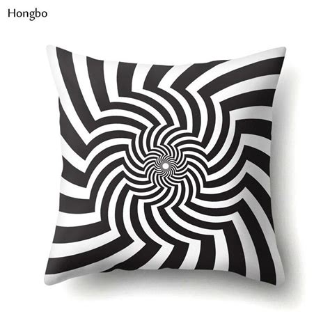 Cheap Hongbo Geometry Pillow Case Abstract Black White Striped Dotted