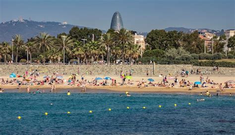 Premium Photo | Barceloneta beach from sea