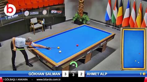 GÖKHAN SALMAN vs AHMET ALP TÜRKİYE 3 BANT BİLARDO ŞAMPİYONASI 1 ETAP