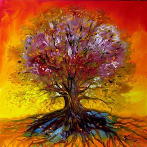 Tree Of Life Sunset Autumn By Marcia Baldwin From Paintings Oils