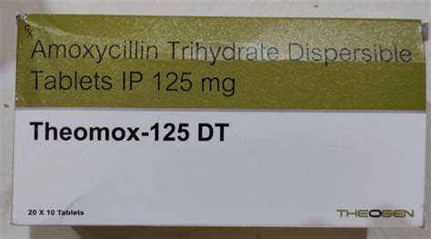 Amoxycillin Trihydrate Dispersible Tablets IP 125mg Packaging Size